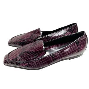 Marion Parke Shoes Womens Size 6.5US Python Snakeskin Loafers Purple Black